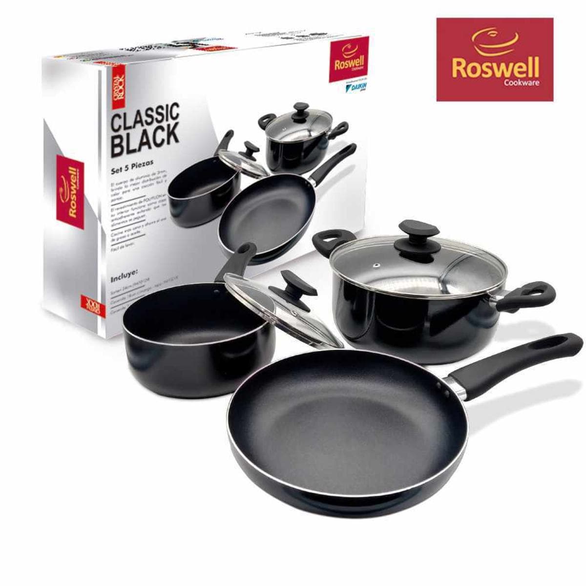 BATERIA COCINA 3 PIEZAS BLACK ROSWELL