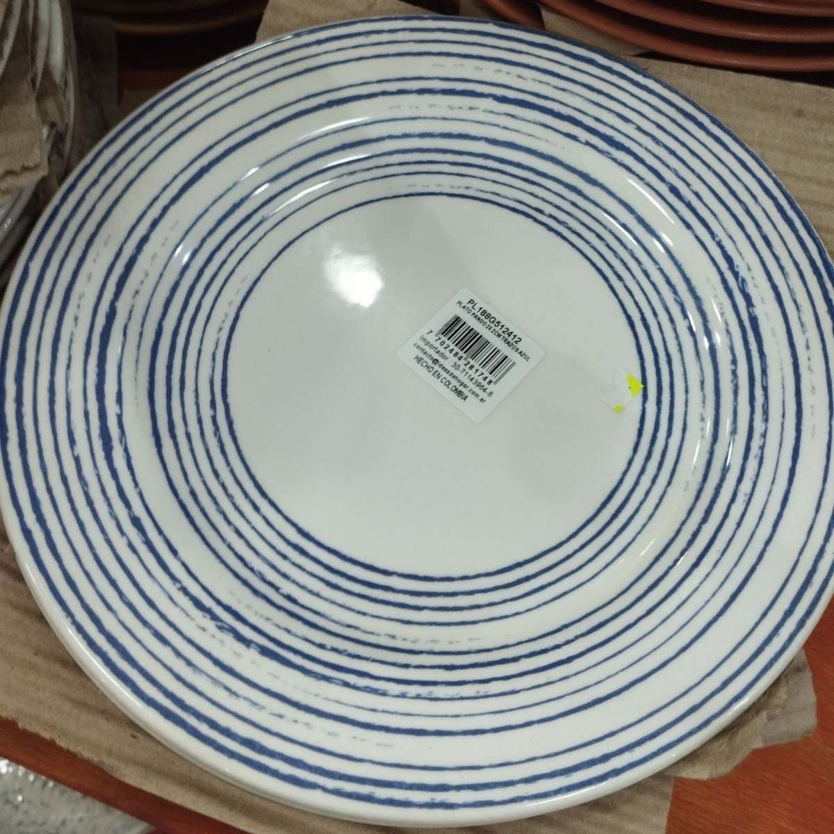 Plato Postre Trazo azul Porcelana